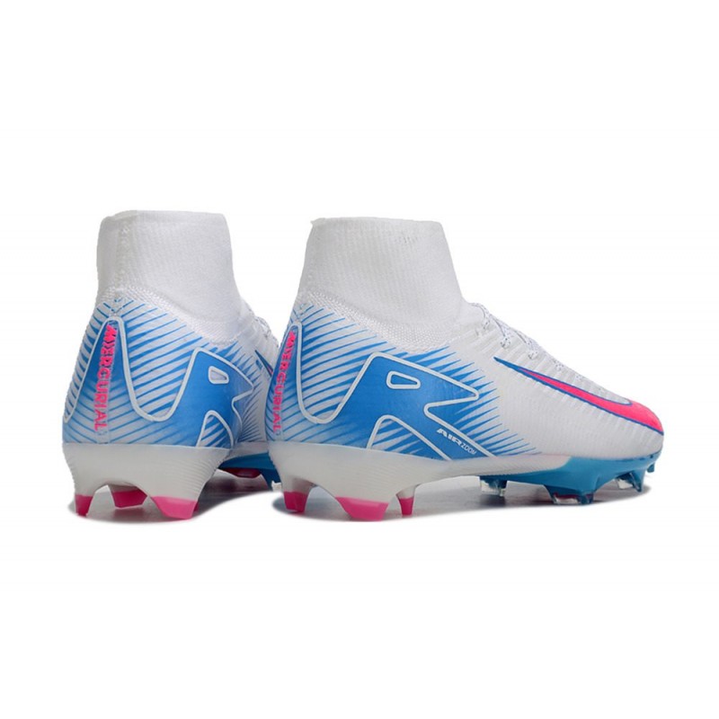 Nike Air Zoom Mercurial Superfly X Elite FG Vit Blå Rosa för Herr 6 Billiga Fotbollsskor Nike Air Zoom Mercurial Superfly X Elite FG Vit Blå Rosa 6