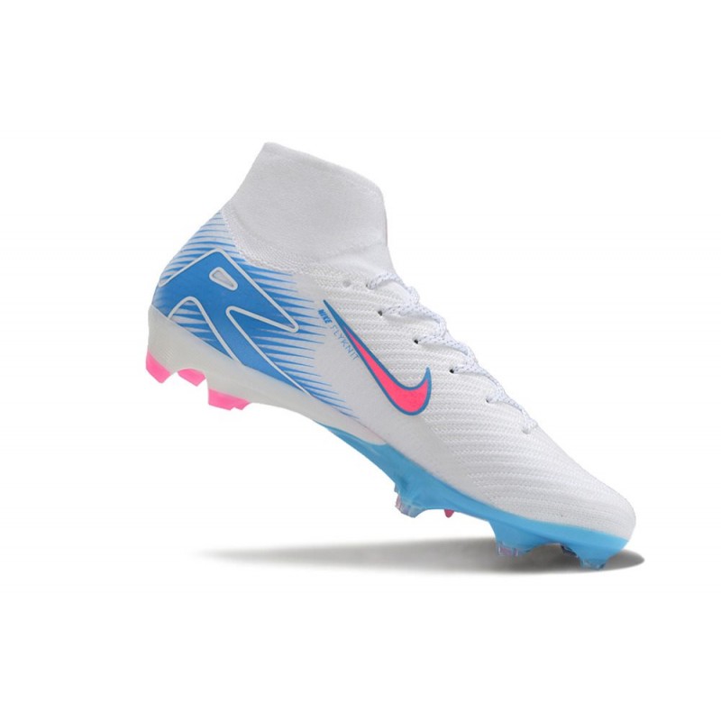 Nike Air Zoom Mercurial Superfly X Elite FG Vit Blå Rosa för Herr 9 Billiga Fotbollsskor Nike Air Zoom Mercurial Superfly X Elite FG Vit Blå Rosa 9