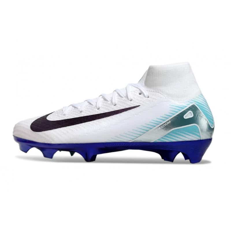 Nike Air Zoom Mercurial Superfly X Elite FG Vit Blå Svart för Herr 4 Billiga Fotbollsskor Nike Air Zoom Mercurial Superfly X Elite FG Vit Blå Svart 4