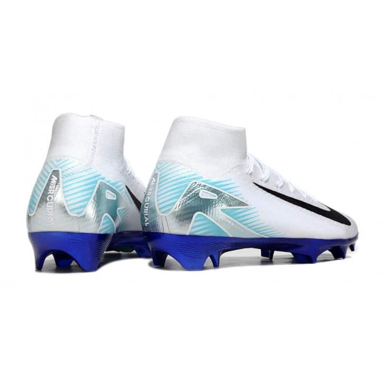 Nike Air Zoom Mercurial Superfly X Elite FG Vit Blå Svart för Herr 6 Billiga Fotbollsskor Nike Air Zoom Mercurial Superfly X Elite FG Vit Blå Svart 6