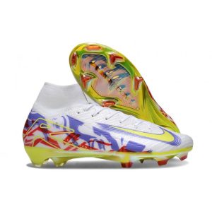 Billiga Fotbollsskor  Nike Air Zoom Mercurial Superfly X Elite FG Vit Gul Lila