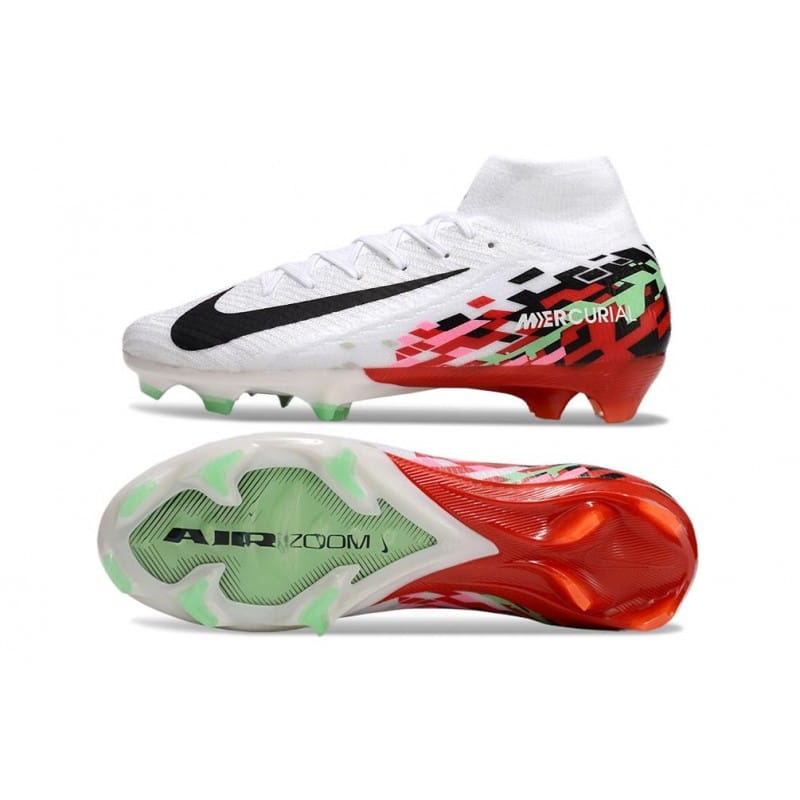 Nike Air Zoom Mercurial Superfly X Elite FG Vit Gul Lila Röd för Herr 5 Billiga Fotbollsskor Nike Air Zoom Mercurial Superfly X Elite FG Vit Gul Lila Röd 5