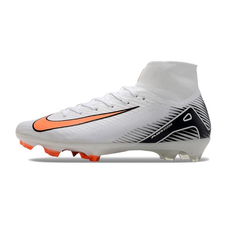 Nike Air Zoom Mercurial Superfly X Elite FG Vit Orange Svart för Herr 4 Billiga Fotbollsskor Nike Air Zoom Mercurial Superfly X Elite FG Vit Orange Svart 4