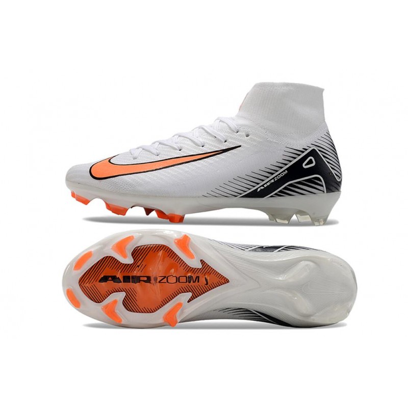 Nike Air Zoom Mercurial Superfly X Elite FG Vit Orange Svart för Herr 5 Billiga Fotbollsskor Nike Air Zoom Mercurial Superfly X Elite FG Vit Orange Svart 5