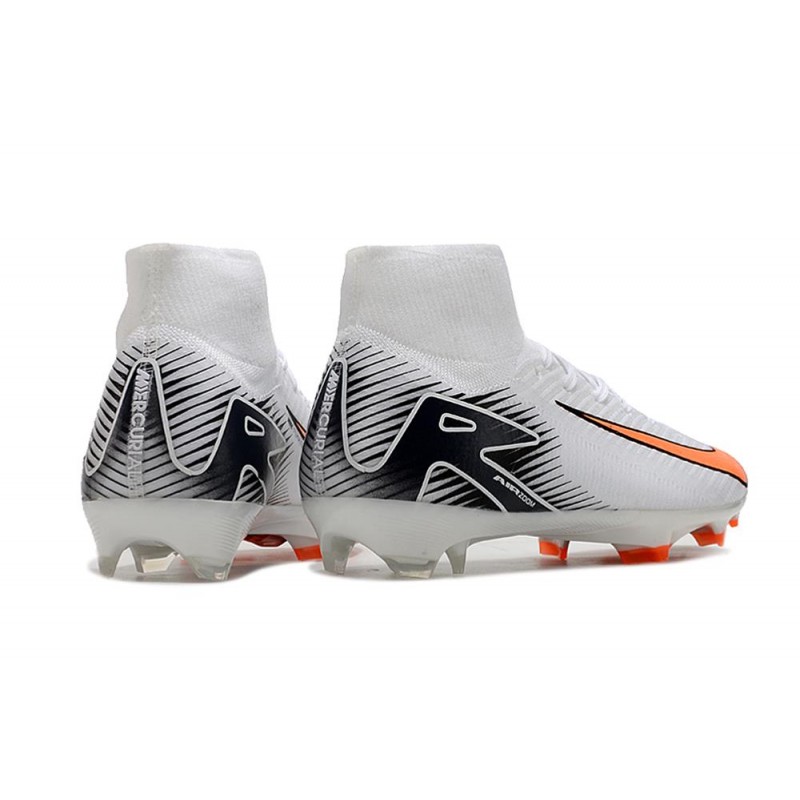 Nike Air Zoom Mercurial Superfly X Elite FG Vit Orange Svart för Herr 6 Billiga Fotbollsskor Nike Air Zoom Mercurial Superfly X Elite FG Vit Orange Svart 6