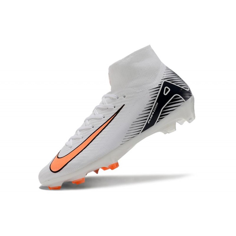 Nike Air Zoom Mercurial Superfly X Elite FG Vit Orange Svart för Herr 8 Billiga Fotbollsskor Nike Air Zoom Mercurial Superfly X Elite FG Vit Orange Svart 8