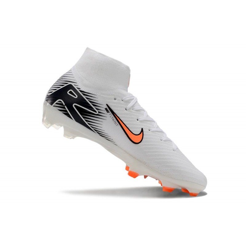 Nike Air Zoom Mercurial Superfly X Elite FG Vit Orange Svart för Herr 9 Billiga Fotbollsskor Nike Air Zoom Mercurial Superfly X Elite FG Vit Orange Svart 9