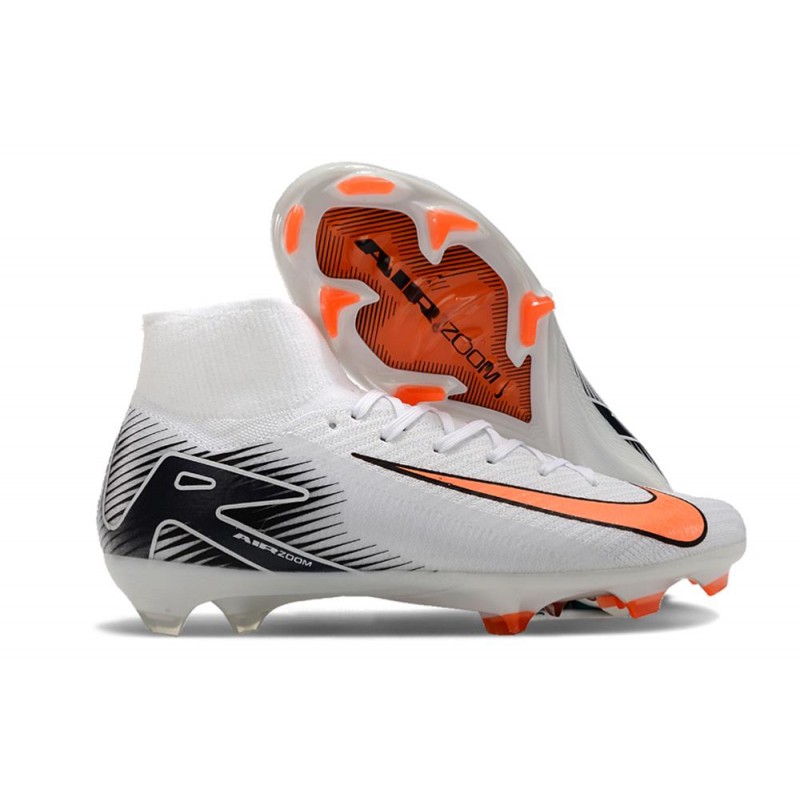 Nike Air Zoom Mercurial Superfly X Elite FG Vit Orange Svart för Herr 3 Billiga Fotbollsskor Nike Air Zoom Mercurial Superfly X Elite FG Vit Orange Svart 3