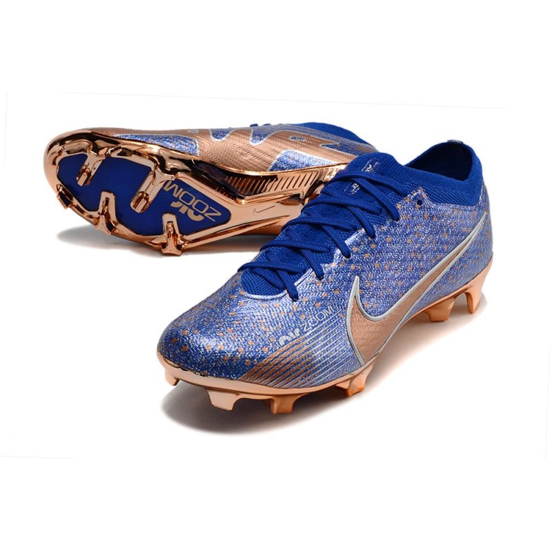 Nike Air Zoom Mercurial Vapor 15 Elite FG Blå Brun för Herr 7 Billiga Fotbollsskor Nike Air Zoom Mercurial Vapor 15 Elite FG Blå Brun 7