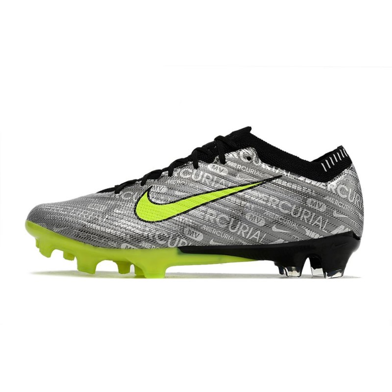 Nike Air Zoom Mercurial Vapor 15 Elite FG Silver Svart Grön för Herr 4 Billiga Fotbollsskor Nike Air Zoom Mercurial Vapor 15 Elite FG Silver Svart Grön 4