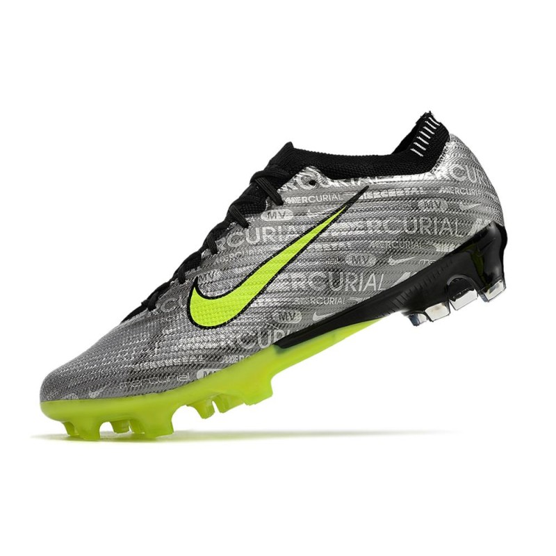 Nike Air Zoom Mercurial Vapor 15 Elite FG Silver Svart Grön för Herr 8 Billiga Fotbollsskor Nike Air Zoom Mercurial Vapor 15 Elite FG Silver Svart Grön 8
