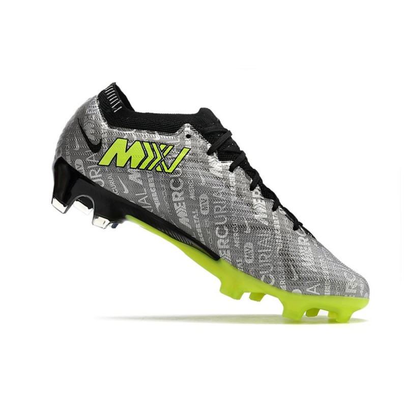 Nike Air Zoom Mercurial Vapor 15 Elite FG Silver Svart Grön för Herr 9 Billiga Fotbollsskor Nike Air Zoom Mercurial Vapor 15 Elite FG Silver Svart Grön 9