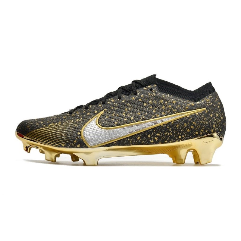 Nike Air Zoom Mercurial Vapor 15 Elite FG Svart Guld Silver för Herr 4 Billiga Fotbollsskor Nike Air Zoom Mercurial Vapor 15 Elite FG Svart Guld Silver 4