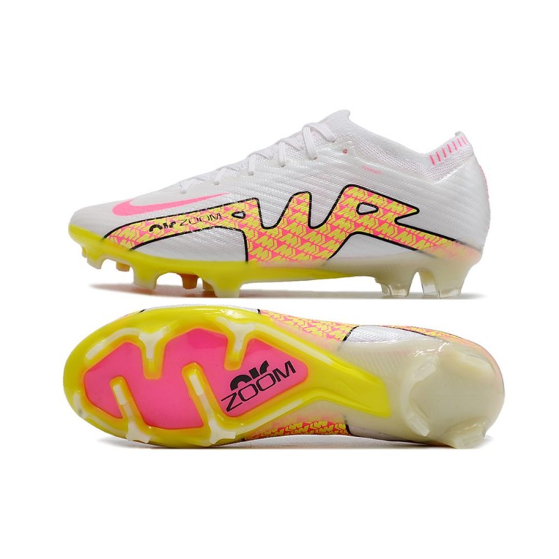 Nike Air Zoom Mercurial Vapor 15 Elite FG Vit Blå Gul för Herr 4 Billiga Fotbollsskor Nike Air Zoom Mercurial Vapor 15 Elite FG Vit Blå Gul 4