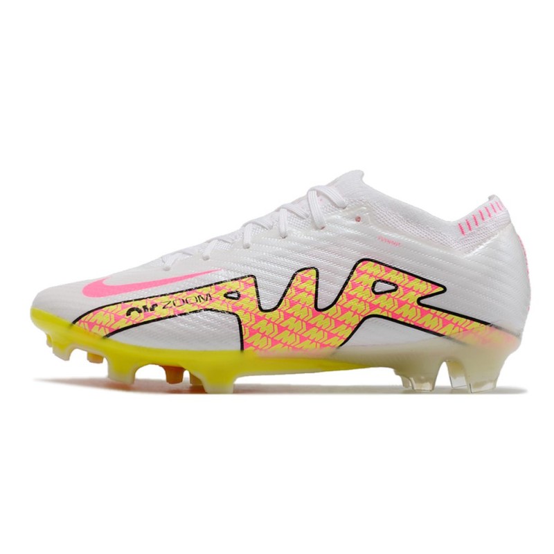 Nike Air Zoom Mercurial Vapor 15 Elite FG Vit Blå Gul för Herr 7 Billiga Fotbollsskor Nike Air Zoom Mercurial Vapor 15 Elite FG Vit Blå Gul 7