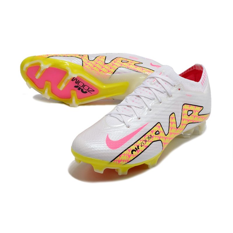 Nike Air Zoom Mercurial Vapor 15 Elite FG Vit Blå Gul för Herr 8 Billiga Fotbollsskor Nike Air Zoom Mercurial Vapor 15 Elite FG Vit Blå Gul 8