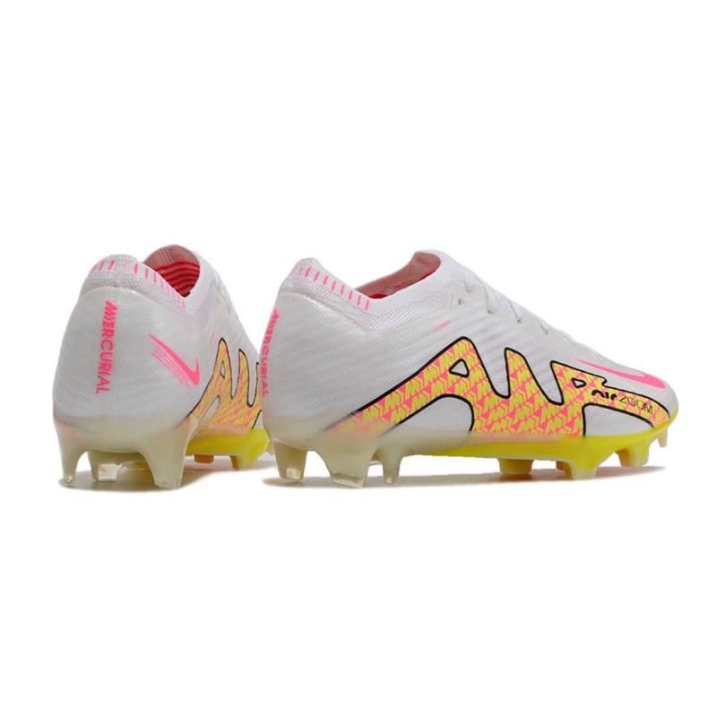 Nike Air Zoom Mercurial Vapor 15 Elite FG Vit Blå Gul för Herr 9 Billiga Fotbollsskor Nike Air Zoom Mercurial Vapor 15 Elite FG Vit Blå Gul 9