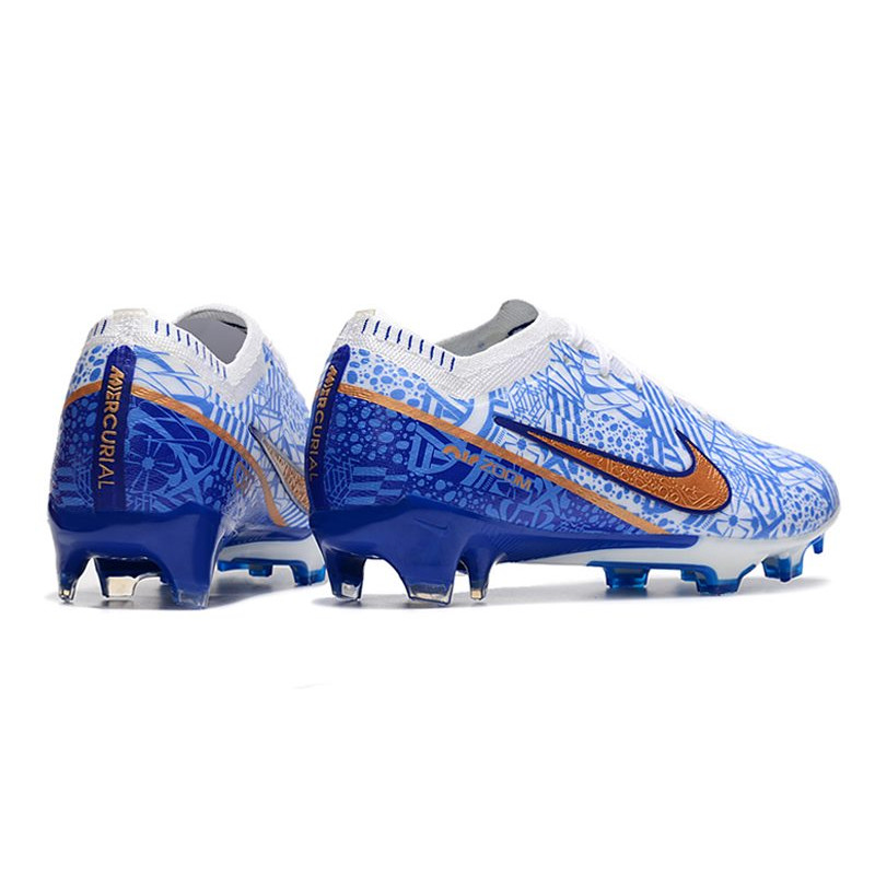 Nike Air Zoom Mercurial Vapor 15 Elite FG Vit Blå Guld för Herr 6 Billiga Fotbollsskor Nike Air Zoom Mercurial Vapor 15 Elite FG Vit Blå Guld 6