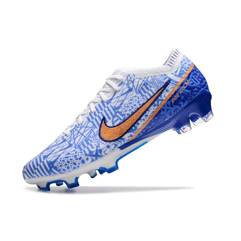 Nike Air Zoom Mercurial Vapor 15 Elite FG Vit Blå Guld för Herr 8 Billiga Fotbollsskor Nike Air Zoom Mercurial Vapor 15 Elite FG Vit Blå Guld 8