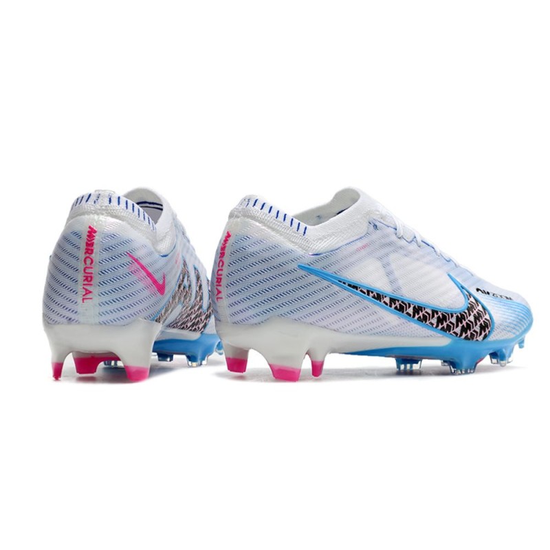 Nike Air Zoom Mercurial Vapor 15 Elite FG Vit Blå Svart för Herr 6 Billiga Fotbollsskor Nike Air Zoom Mercurial Vapor 15 Elite FG Vit Blå Svart 6