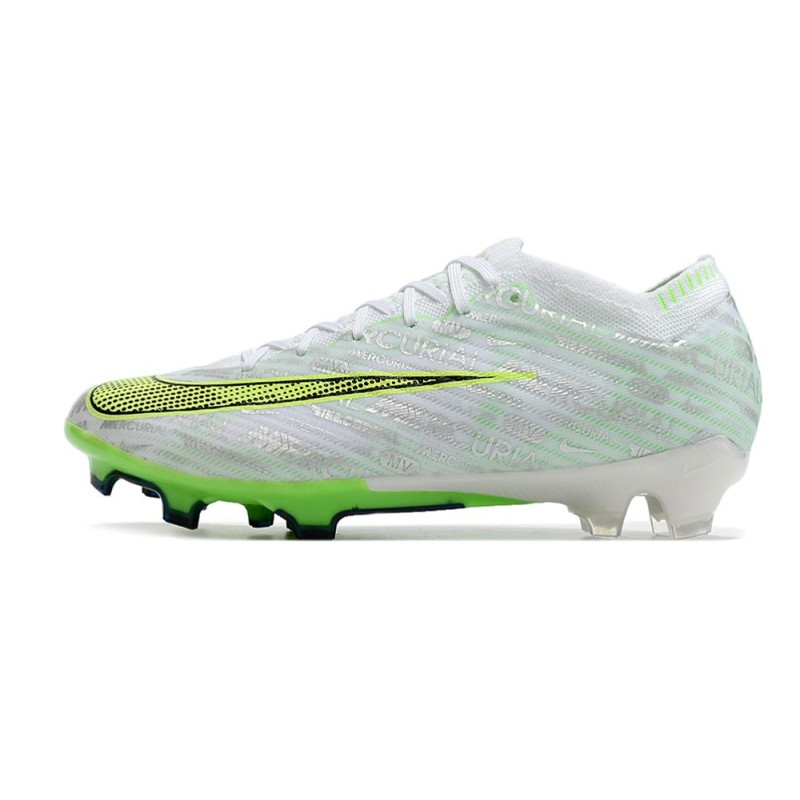 Nike Air Zoom Mercurial Vapor 15 Elite FG Vit Grön för Herr 4 Billiga Fotbollsskor Nike Air Zoom Mercurial Vapor 15 Elite FG Vit Grön 4