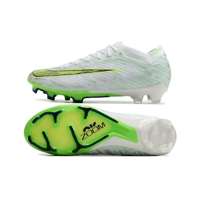 Nike Air Zoom Mercurial Vapor 15 Elite FG Vit Grön för Herr 5 Billiga Fotbollsskor Nike Air Zoom Mercurial Vapor 15 Elite FG Vit Grön 5