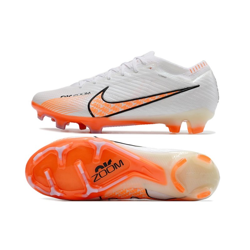 Nike Air Zoom Mercurial Vapor 15 Elite FG Vit Orange för Herr 5 Billiga Fotbollsskor Nike Air Zoom Mercurial Vapor 15 Elite FG Vit Orange 5