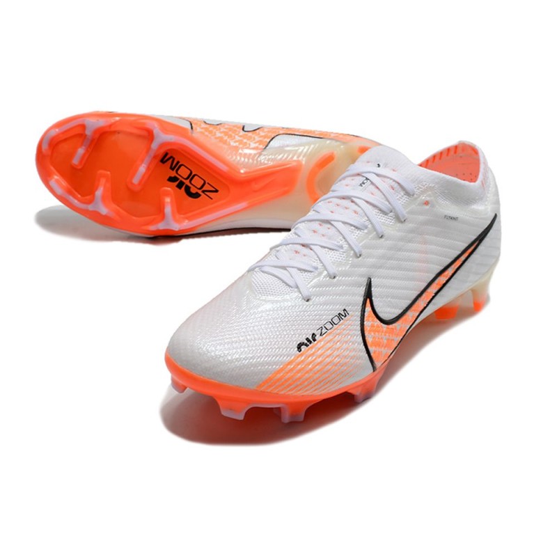 Nike Air Zoom Mercurial Vapor 15 Elite FG Vit Orange för Herr 7 Billiga Fotbollsskor Nike Air Zoom Mercurial Vapor 15 Elite FG Vit Orange 7