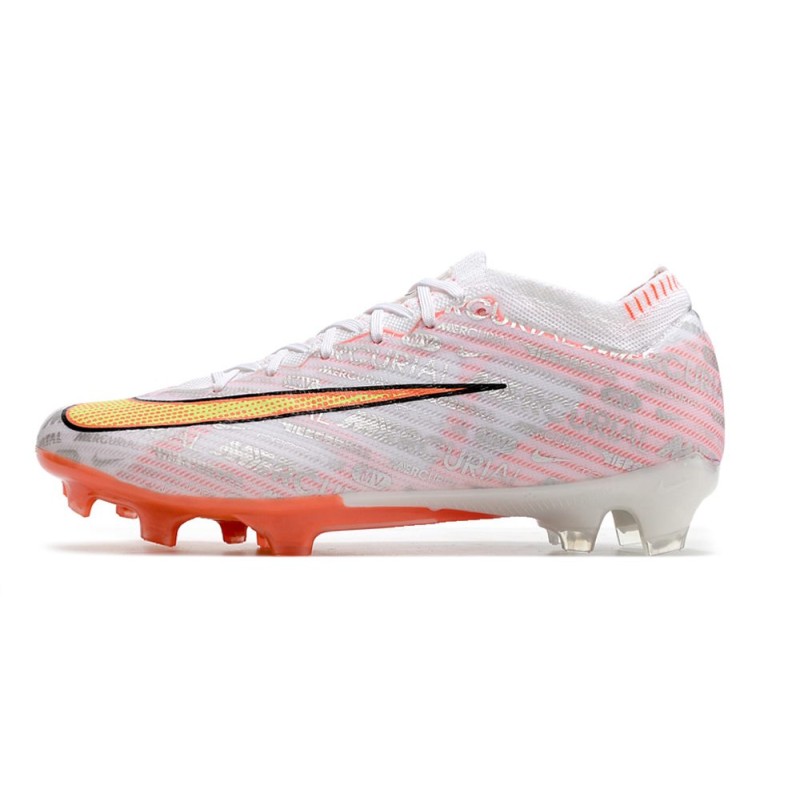 Nike Air Zoom Mercurial Vapor 15 Elite FG Vit Orange Gul för Herr 4 Billiga Fotbollsskor Nike Air Zoom Mercurial Vapor 15 Elite FG Vit Orange Gul 4