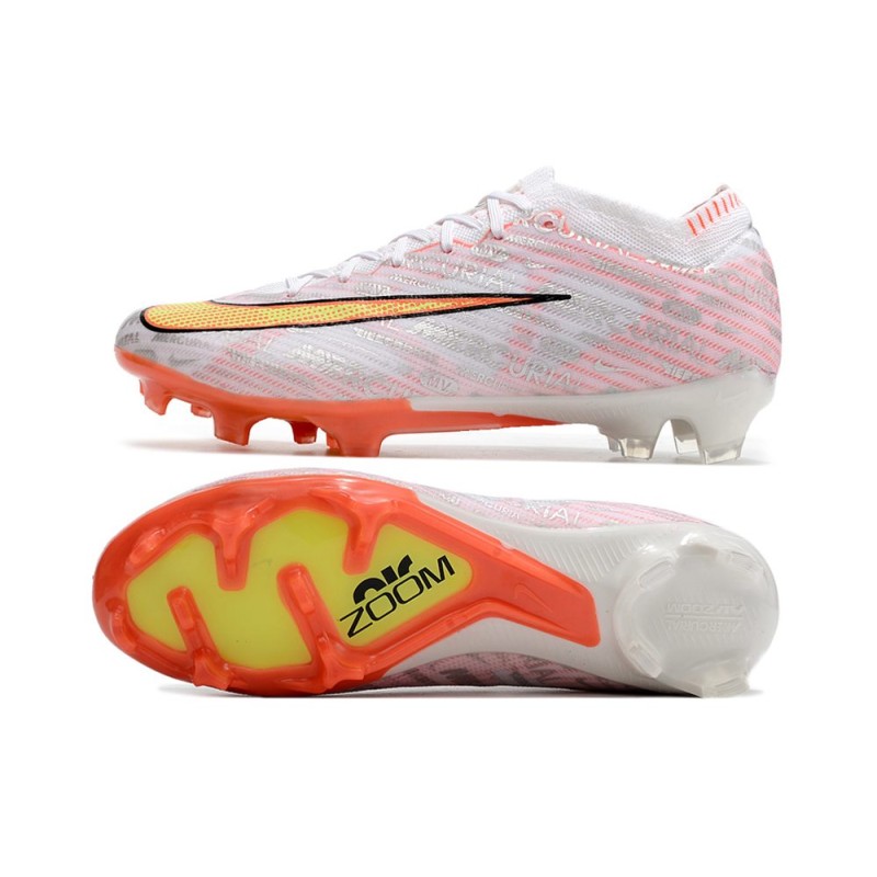 Nike Air Zoom Mercurial Vapor 15 Elite FG Vit Orange Gul för Herr 5 Billiga Fotbollsskor Nike Air Zoom Mercurial Vapor 15 Elite FG Vit Orange Gul 5
