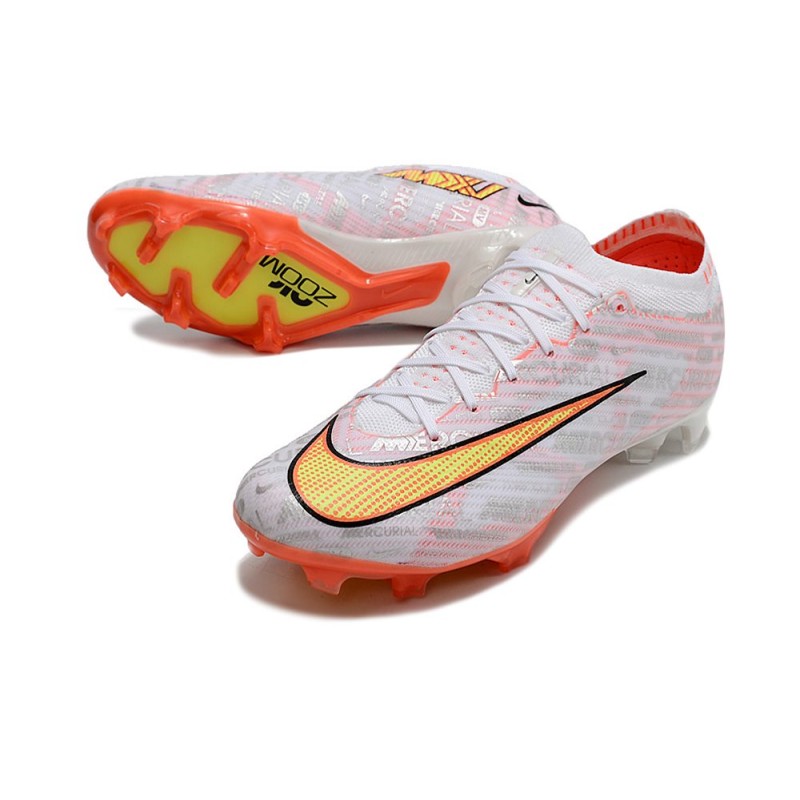 Nike Air Zoom Mercurial Vapor 15 Elite FG Vit Orange Gul för Herr 7 Billiga Fotbollsskor Nike Air Zoom Mercurial Vapor 15 Elite FG Vit Orange Gul 7