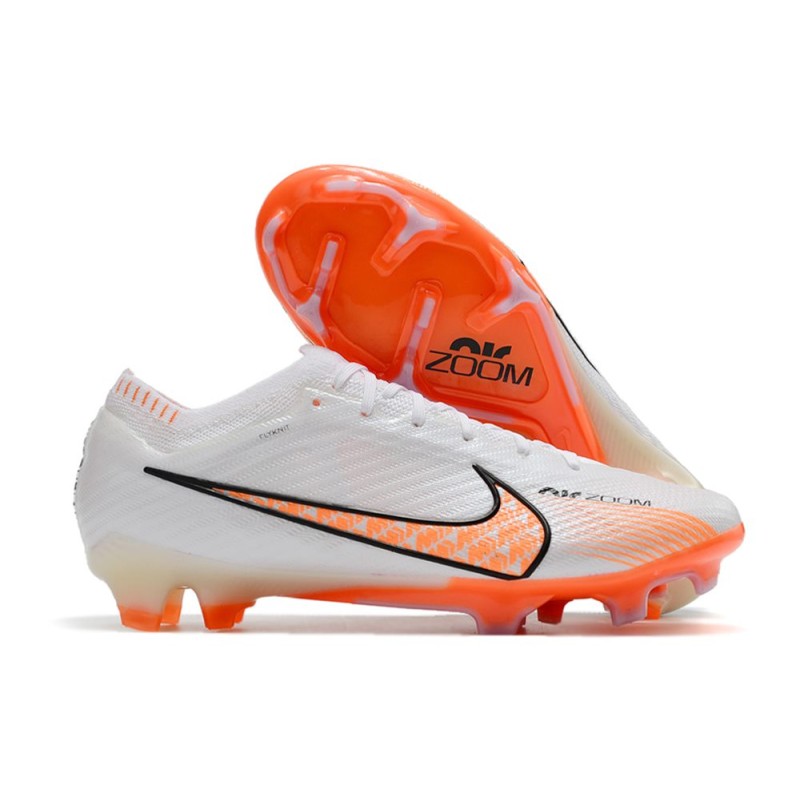 Nike Air Zoom Mercurial Vapor 15 Elite FG Vit Orange för Herr 3 Billiga Fotbollsskor Nike Air Zoom Mercurial Vapor 15 Elite FG Vit Orange 3
