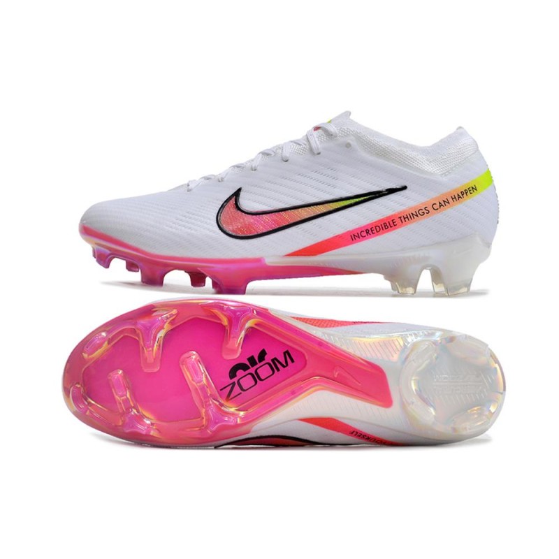 Nike Air Zoom Mercurial Vapor 15 Elite FG Vit Rosa för Herr 5 Billiga Fotbollsskor Nike Air Zoom Mercurial Vapor 15 Elite FG Vit Rosa 5