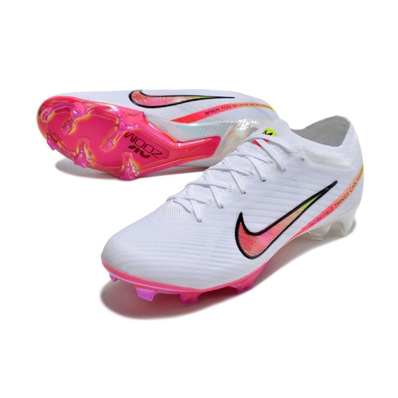 Nike Air Zoom Mercurial Vapor 15 Elite FG Vit Rosa för Herr 7 Billiga Fotbollsskor Nike Air Zoom Mercurial Vapor 15 Elite FG Vit Rosa 7