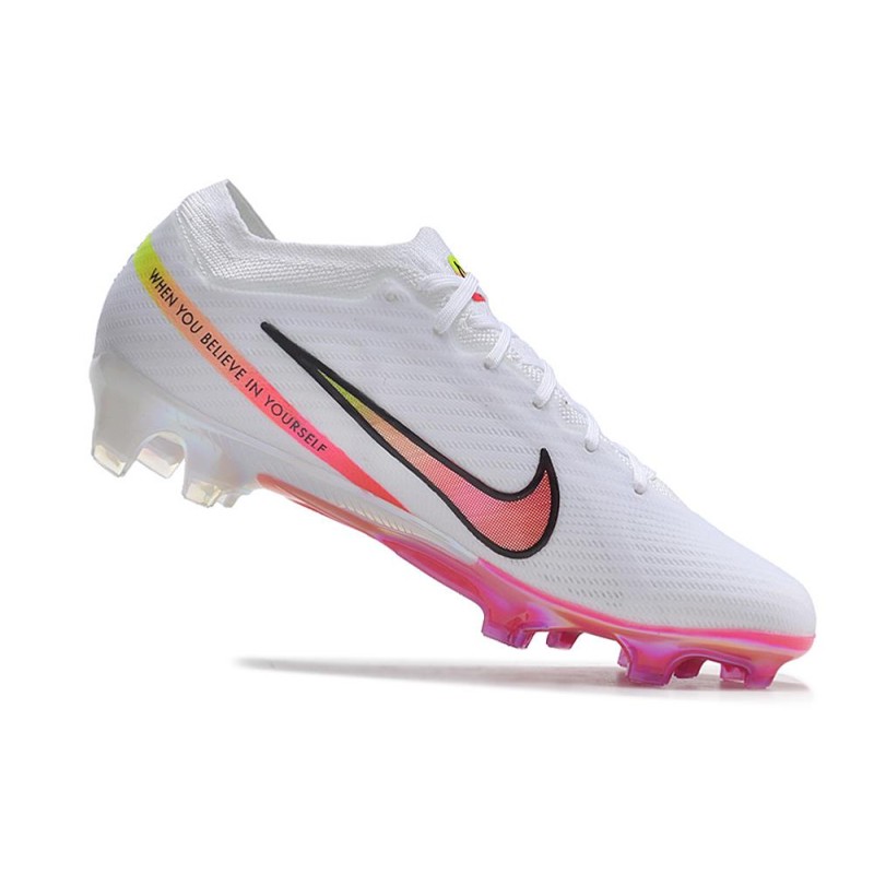 Nike Air Zoom Mercurial Vapor 15 Elite FG Vit Rosa för Herr 9 Billiga Fotbollsskor Nike Air Zoom Mercurial Vapor 15 Elite FG Vit Rosa 9