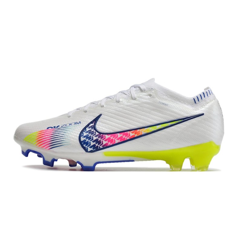 Nike Air Zoom Mercurial Vapor 15 Elite FG Vit Rosa Blå för Herr 4 Billiga Fotbollsskor Nike Air Zoom Mercurial Vapor 15 Elite FG Vit Rosa Blå 4