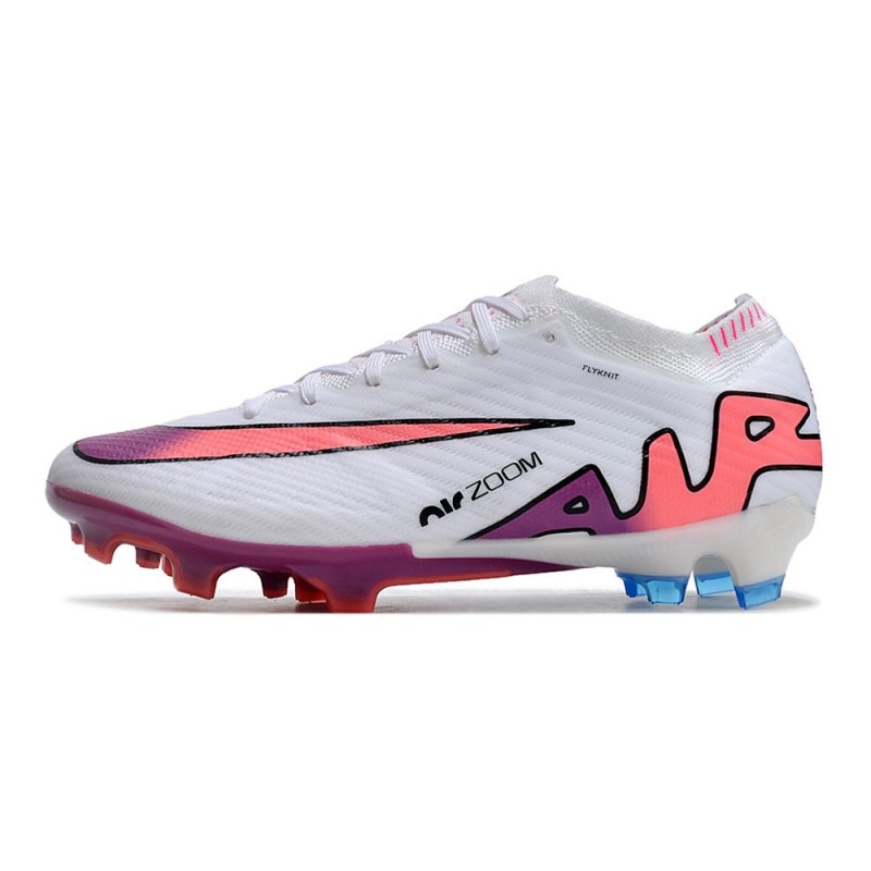Nike Air Zoom Mercurial Vapor 15 Elite FG Vit Rosa Blå för Herr 4 Billiga Fotbollsskor Nike Air Zoom Mercurial Vapor 15 Elite FG Vit Rosa Blå 4