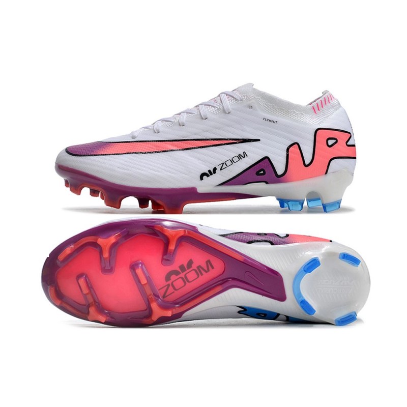 Nike Air Zoom Mercurial Vapor 15 Elite FG Vit Rosa Blå för Herr 5 Billiga Fotbollsskor Nike Air Zoom Mercurial Vapor 15 Elite FG Vit Rosa Blå 5