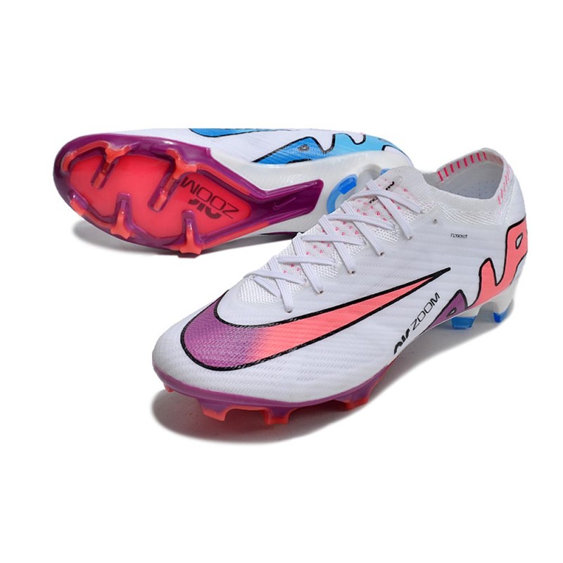 Nike Air Zoom Mercurial Vapor 15 Elite FG Vit Rosa Blå för Herr 7 Billiga Fotbollsskor Nike Air Zoom Mercurial Vapor 15 Elite FG Vit Rosa Blå 7