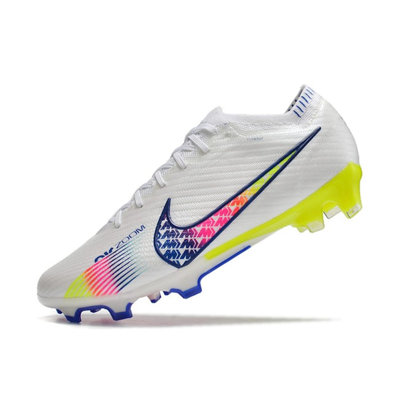 Nike Air Zoom Mercurial Vapor 15 Elite FG Vit Rosa Blå för Herr 8 Billiga Fotbollsskor Nike Air Zoom Mercurial Vapor 15 Elite FG Vit Rosa Blå 8
