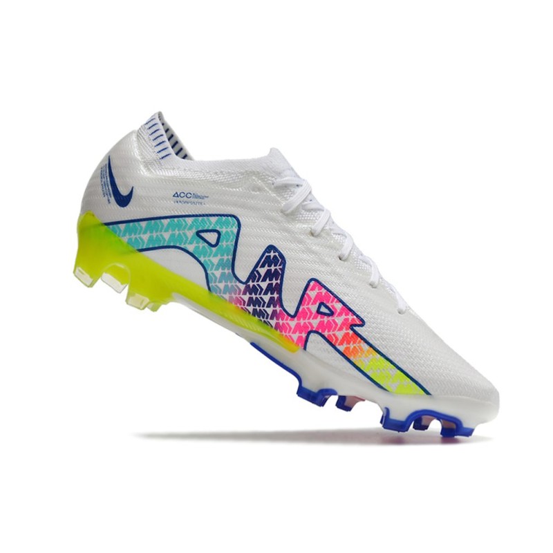 Nike Air Zoom Mercurial Vapor 15 Elite FG Vit Rosa Blå för Herr 9 Billiga Fotbollsskor Nike Air Zoom Mercurial Vapor 15 Elite FG Vit Rosa Blå 9