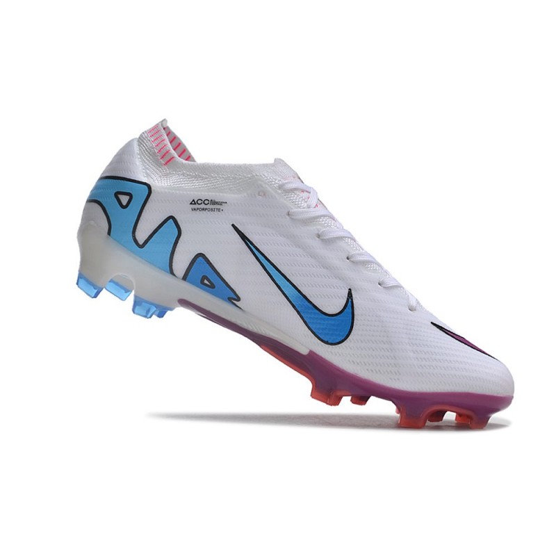 Nike Air Zoom Mercurial Vapor 15 Elite FG Vit Rosa Blå för Herr 9 Billiga Fotbollsskor Nike Air Zoom Mercurial Vapor 15 Elite FG Vit Rosa Blå 9