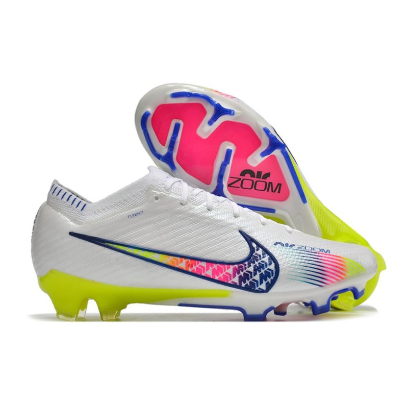 Nike Air Zoom Mercurial Vapor 15 Elite FG Vit Rosa Blå för Herr 3 Billiga Fotbollsskor Nike Air Zoom Mercurial Vapor 15 Elite FG Vit Rosa Blå 3