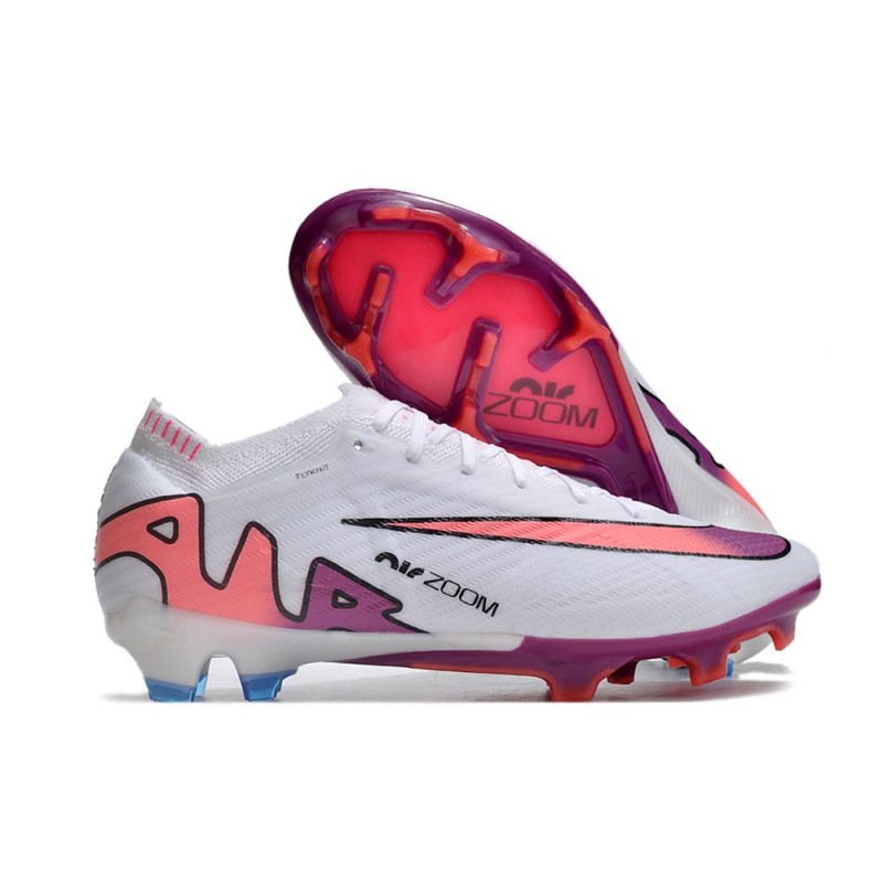 Nike Air Zoom Mercurial Vapor 15 Elite FG Vit Rosa Blå för Herr 3 Billiga Fotbollsskor Nike Air Zoom Mercurial Vapor 15 Elite FG Vit Rosa Blå 3