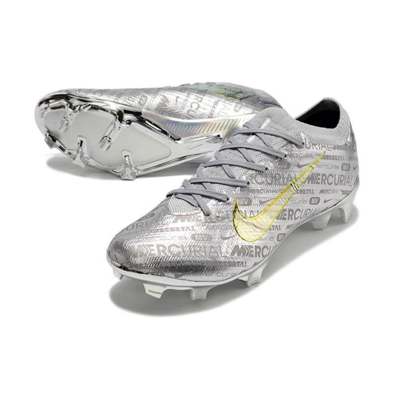Nike Air Zoom Mercurial Vapor 15 Elite XXV FG Silver Guld för Herr 7 Billiga Fotbollsskor Nike Air Zoom Mercurial Vapor 15 Elite XXV FG Silver Guld 7