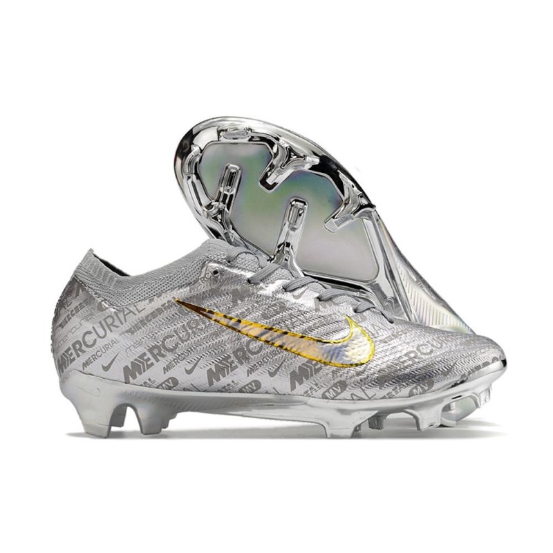 Nike Air Zoom Mercurial Vapor 15 Elite XXV FG Silver Guld för Herr 3 Billiga Fotbollsskor Nike Air Zoom Mercurial Vapor 15 Elite XXV FG Silver Guld 3
