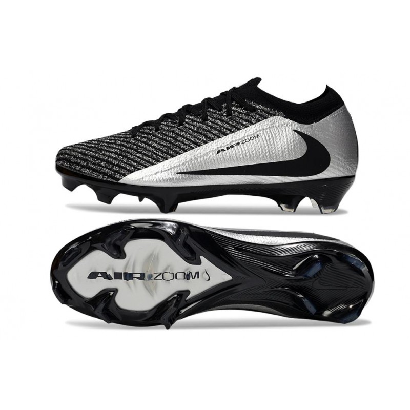 Nike Air Zoom Mercurial Vapor 16 Elite FG Nero Argento för Herr 5 Billiga Fotbollsskor Nike Air Zoom Mercurial Vapor 16 Elite FG Nero Argento 5