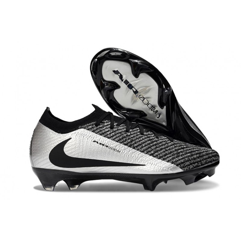 Nike Air Zoom Mercurial Vapor 16 Elite FG Nero Argento för Herr 3 Billiga Fotbollsskor Nike Air Zoom Mercurial Vapor 16 Elite FG Nero Argento 3