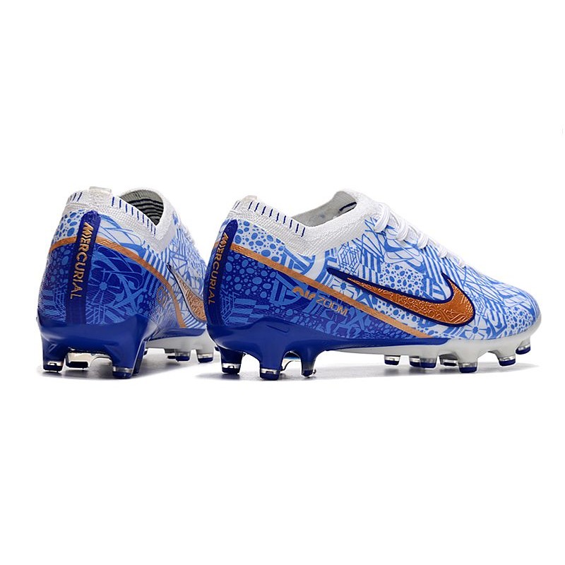 Nike Air Zoom Mercurial Vapor XV Elite AG-Pro Vit Blå Guld för Herr 6 Billiga Fotbollsskor Nike Air Zoom Mercurial Vapor XV Elite AG-Pro Vit Blå Guld 6