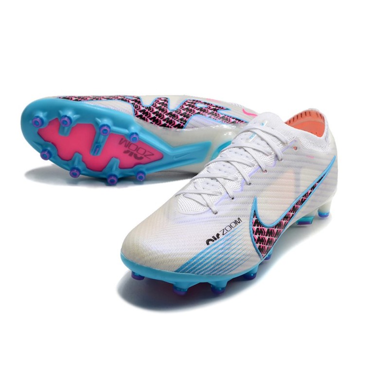 Nike Air Zoom Mercurial Vapor XV Elite AG-Pro Vit Blå Rosa Indigo Haze för Herr 7 Billiga Fotbollsskor Nike Air Zoom Mercurial Vapor XV Elite AG-Pro Vit Blå Rosa Indigo Haze 7